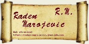 Raden Marojević vizit kartica